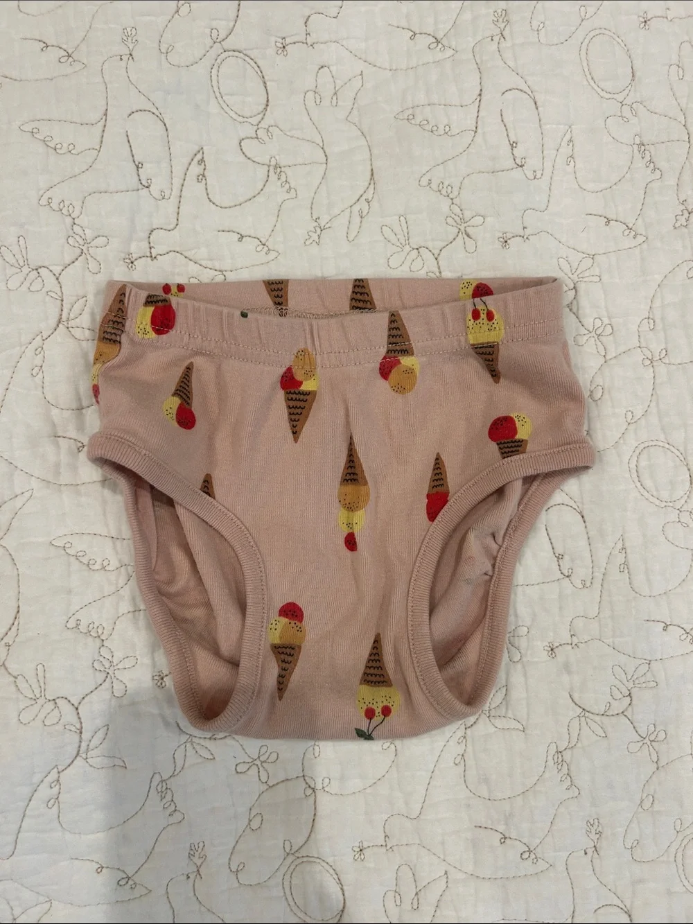 Hanna Andersson Pink Ice Cream Print Dress-Style Bodysuit